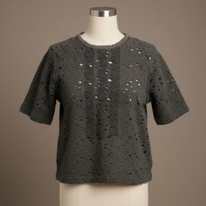 Y-3 Adidas Yohji Yamamoto Perforated Tee Grey XS